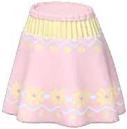 Snowflake-Trim Woolen Mini Skirt