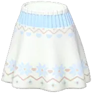 Snowflake-Trim Woolen Mini Skirt