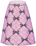 Bow Plaid Long Skirt