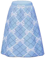Bow Plaid Long Skirt