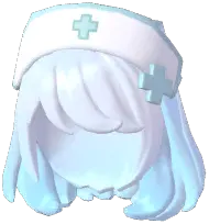 Banged Short Hair w/ Nurse Cap