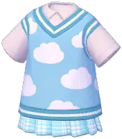 Large T-Shirt w/ Pleated Skirt
