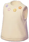 Floral Trim Sleeveless Top