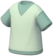 Layered Knitted Vest Shirt