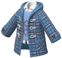 Plaid Horn Button Coat