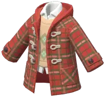 Plaid Horn Button Coat