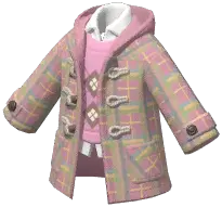 Plaid Horn Button Coat