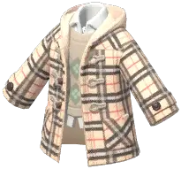 Plaid Horn Button Coat