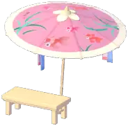 Spring Festival Long Bench w/ Parasol