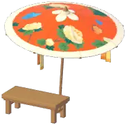 Spring Festival Long Bench w/ Parasol