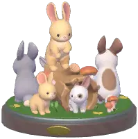 Mushroom House Bunny Ornament