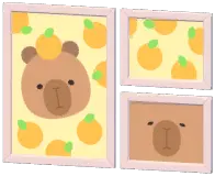 Orange on Capybara Wall Art