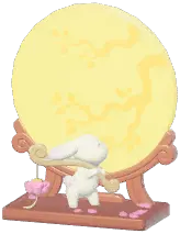 Moon Rabbit Gazes at Moon Screen