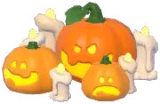 Eerie Candle & Pumpkin Stack