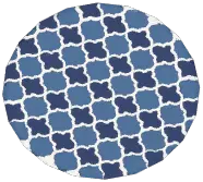 Simplistic Round Blue Rug