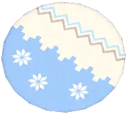 Snowflake-Trim Multicolor Round Rug