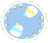 Snowman Village Round Rug