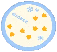 Snow Footprints Round Rug