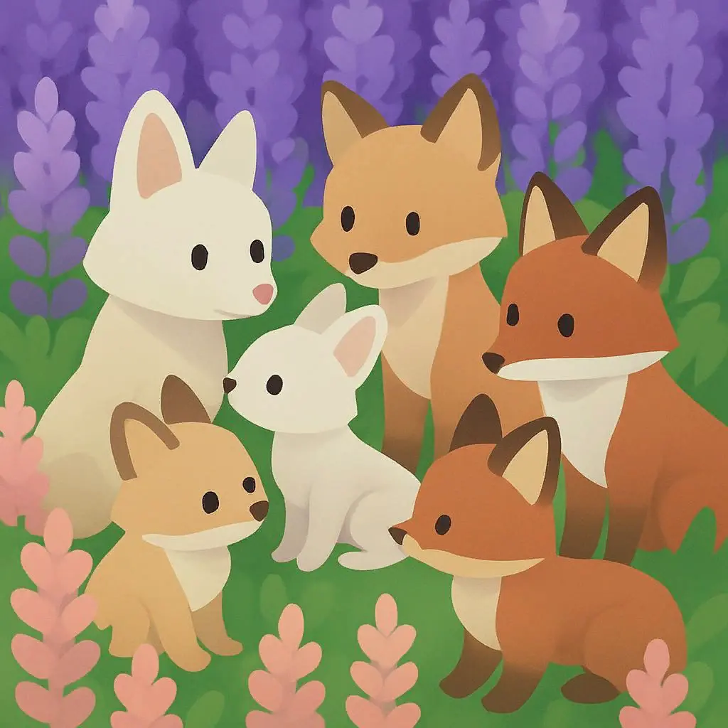 Puzzle (Foxes Admiring Flowers)