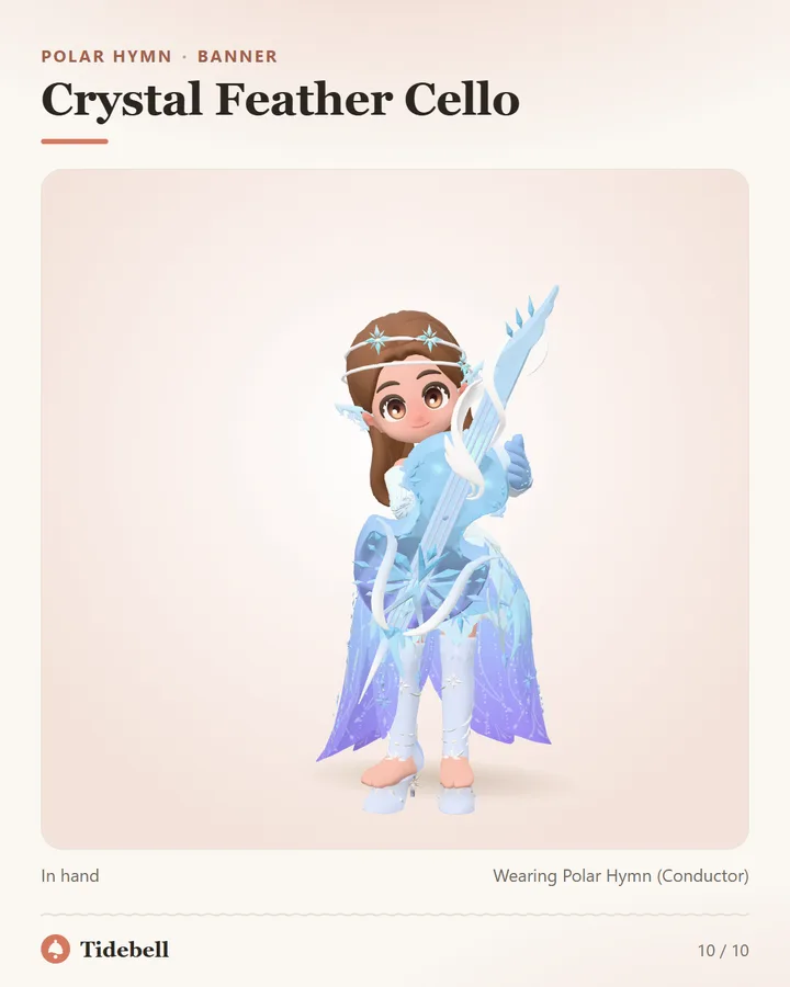 Crystal Feather Cello, In hand