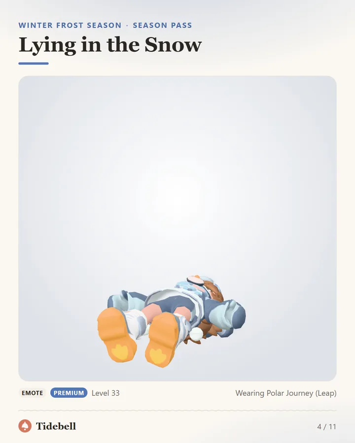 Lying in the Snow, Level 33