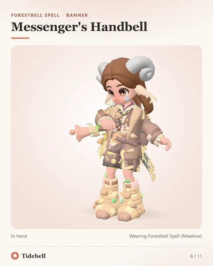 Messenger's Handbell, In hand