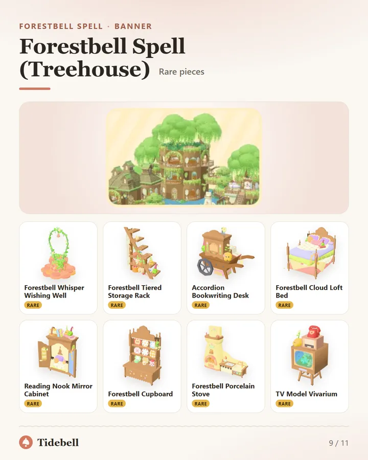 Forestbell Spell (Treehouse), Rare pieces