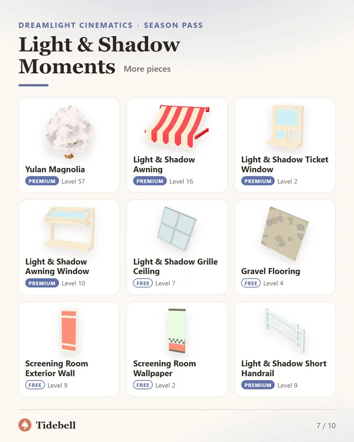 Light & Shadow Moments, More pieces