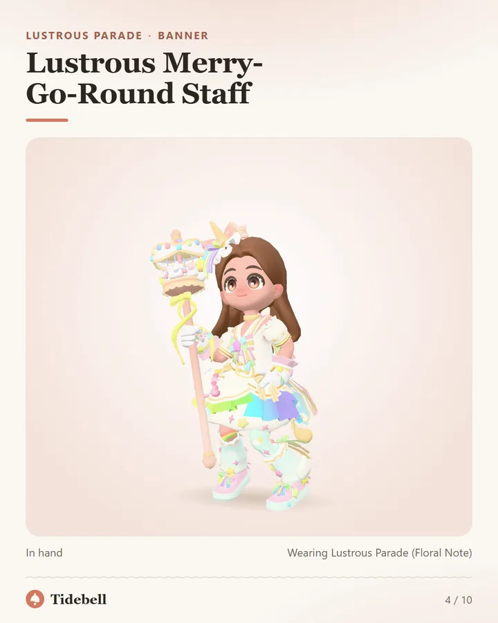 Lustrous Merry-Go-Round Staff, In hand