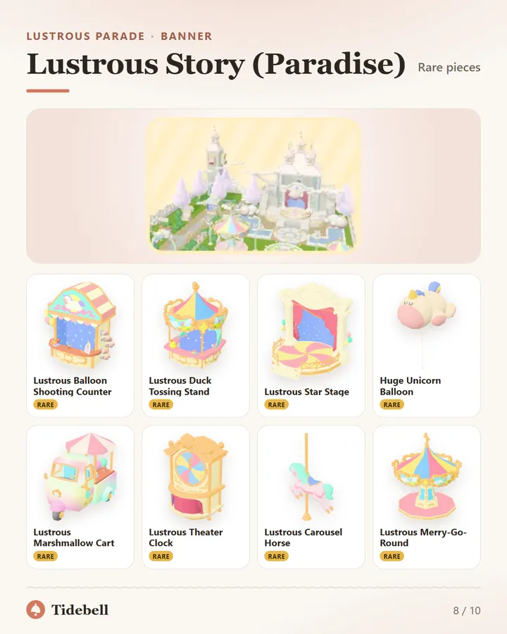 Lustrous Story (Paradise), Rare pieces