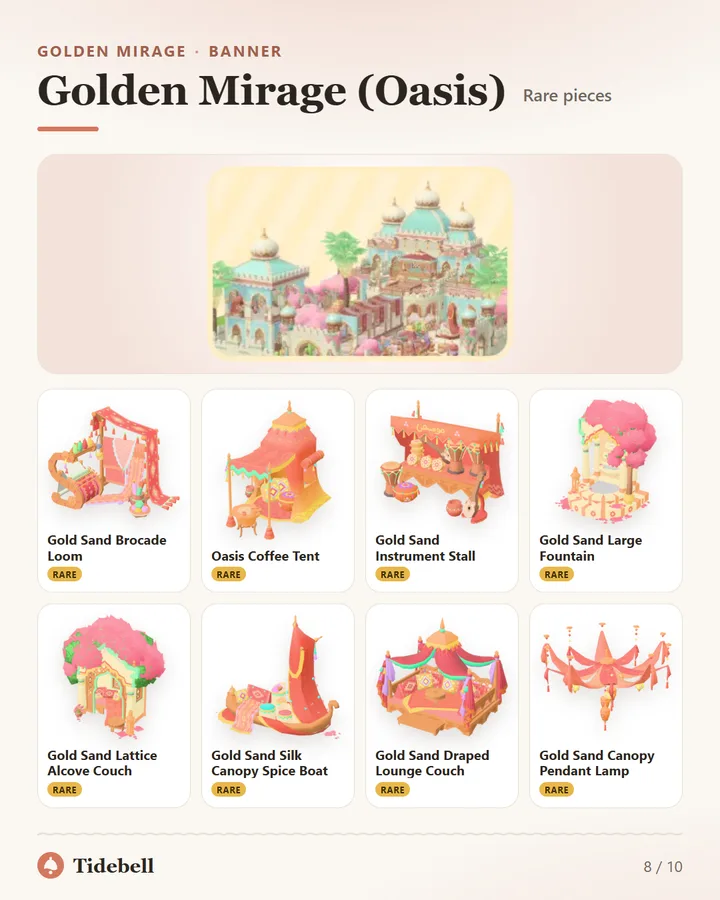 Golden Mirage (Oasis), Rare pieces