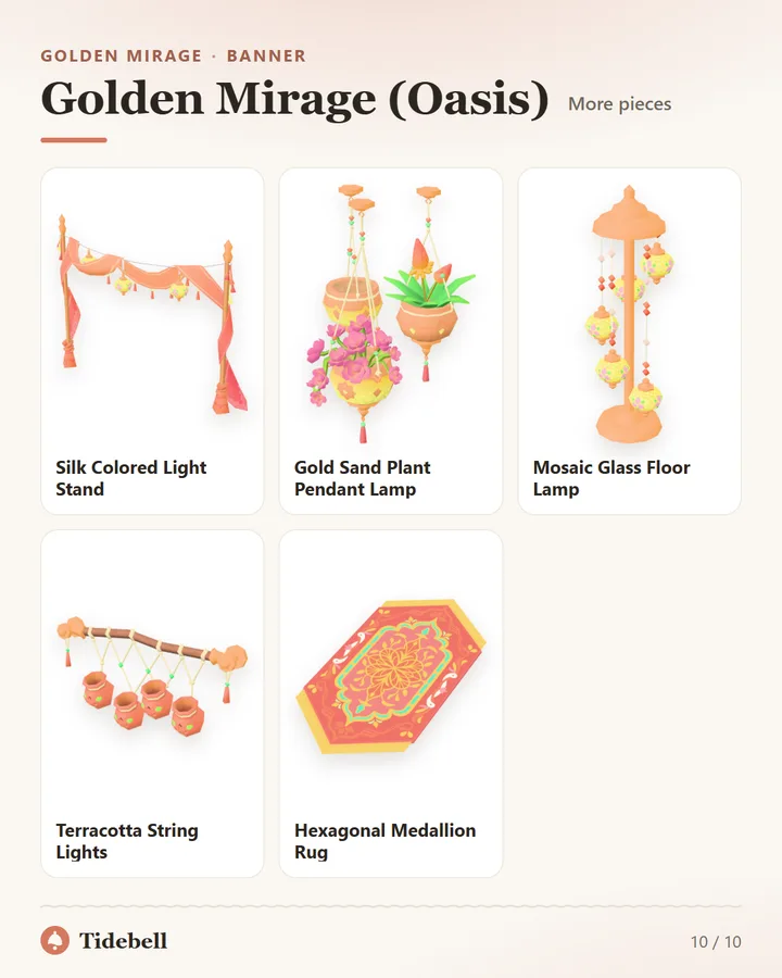 Golden Mirage (Oasis), More pieces