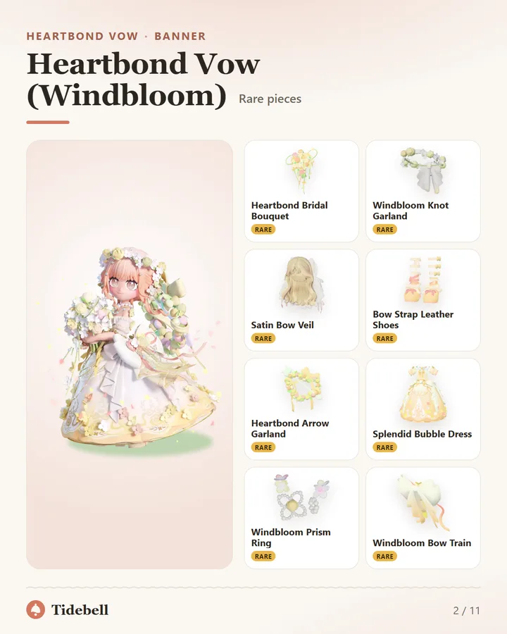 Heartbond Vow (Windbloom), Rare pieces