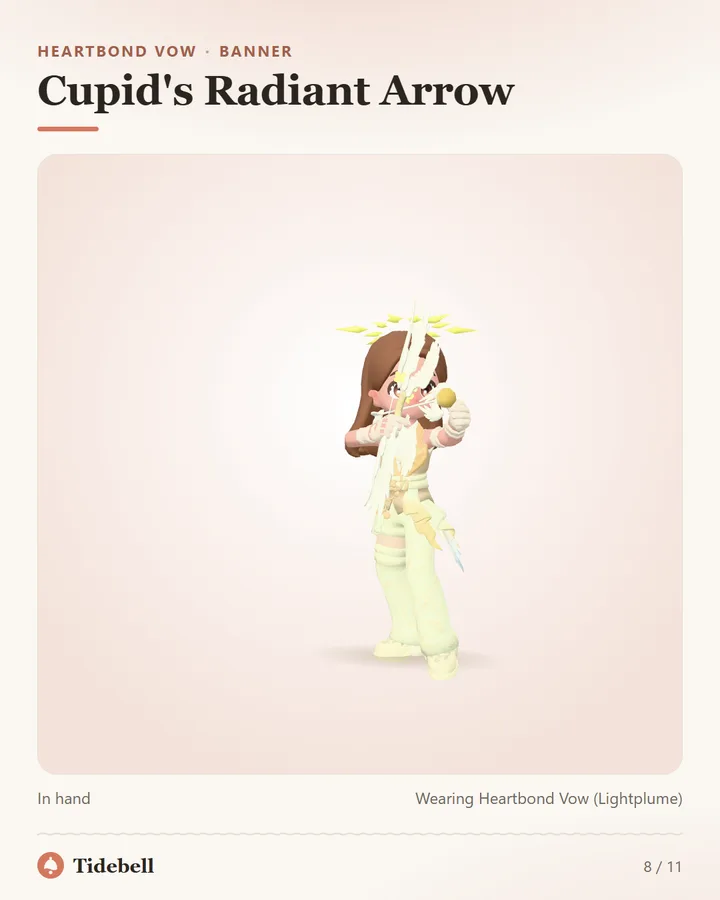 Cupid's Radiant Arrow, In hand