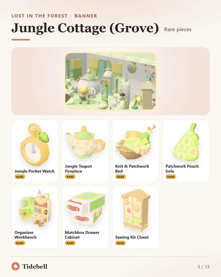 Jungle Cottage (Grove), Rare pieces