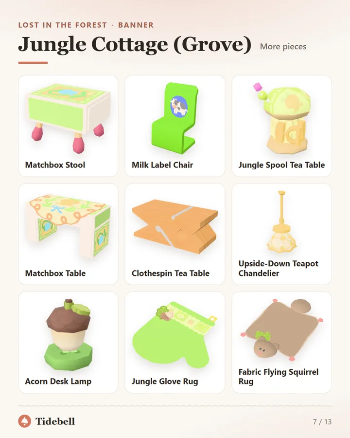 Jungle Cottage (Grove), More pieces