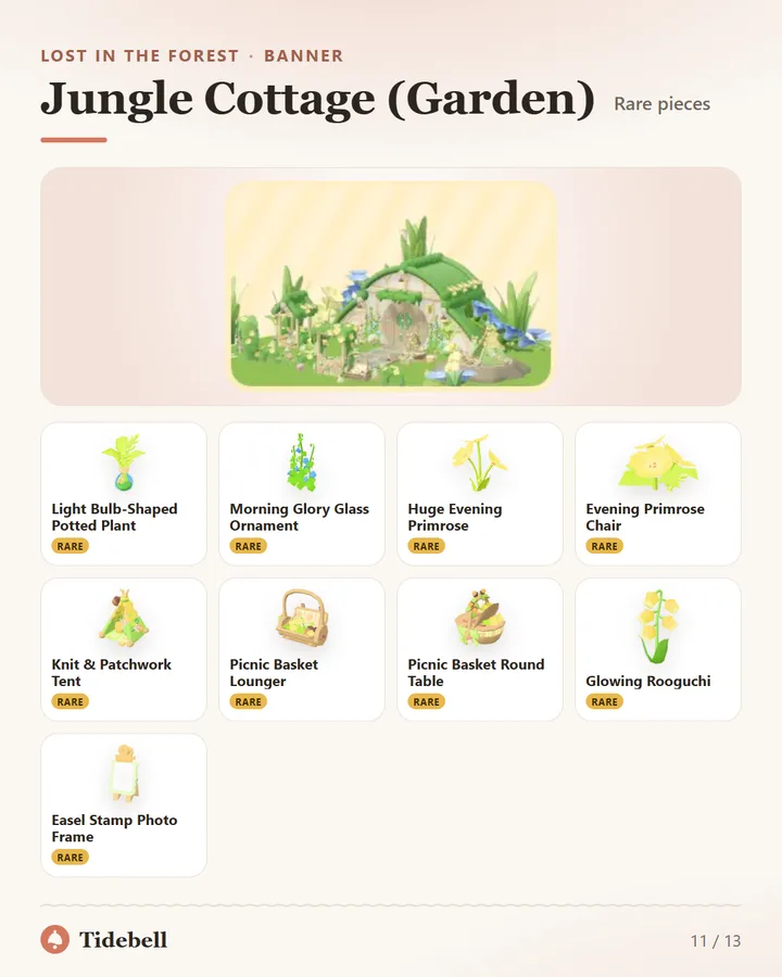 Jungle Cottage (Garden), Rare pieces