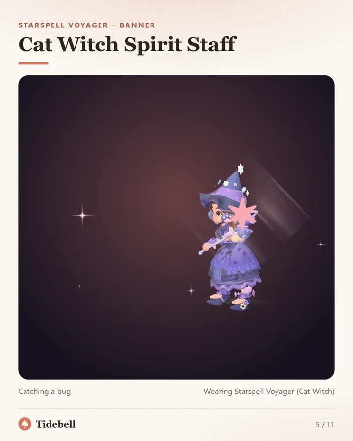 Cat Witch Spirit Staff, Catching a bug
