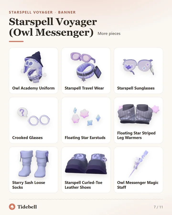 Starspell Voyager (Owl Messenger), More pieces