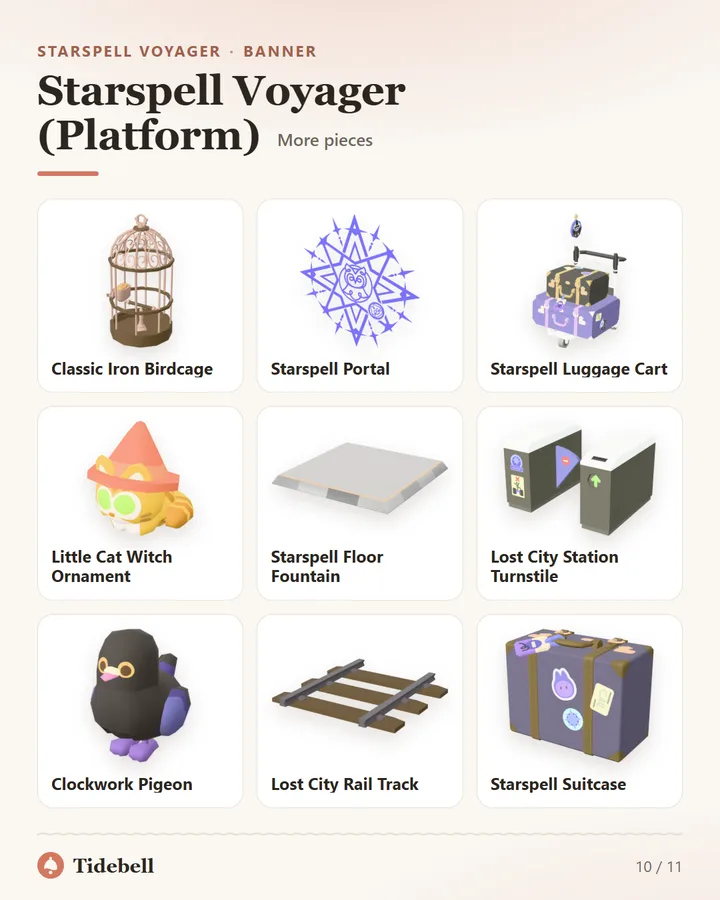 Starspell Voyager (Platform), More pieces